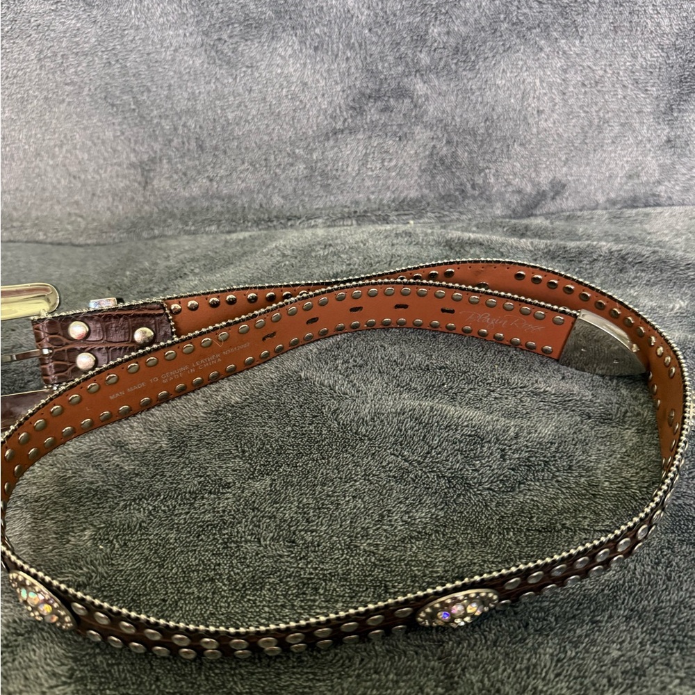 Blazin Roxx Brown and Silver Studded Belt - Picture 4 of 8